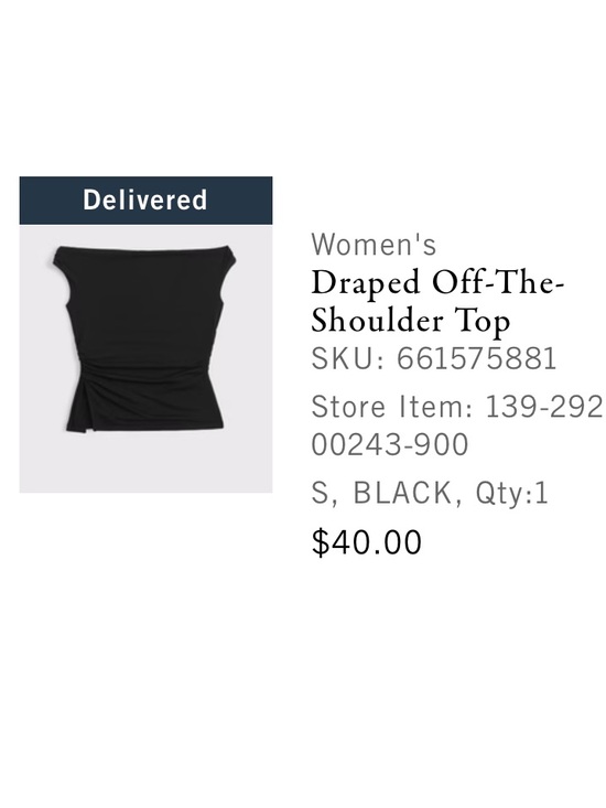 Abercrombie & Fitch Tops - Abercrombie & Fitch Black Draped Off-the-Shoulder Tank